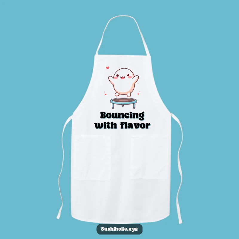 Funny Mochi Trampoline Apron: Chef's Bouncing Character Kitchen Wear, Ideal Funny Gift