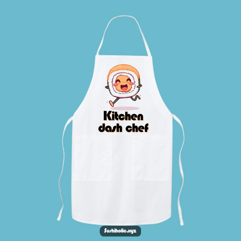 Funny Smiling Sushi Roll Apron - Cheerful Chef's Gear, Hilarious Foodie Gift