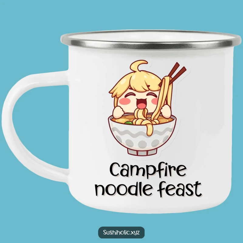 Funny Ramen Bowl Camping Mug: Durable & Enthusiastic Noodle Companion