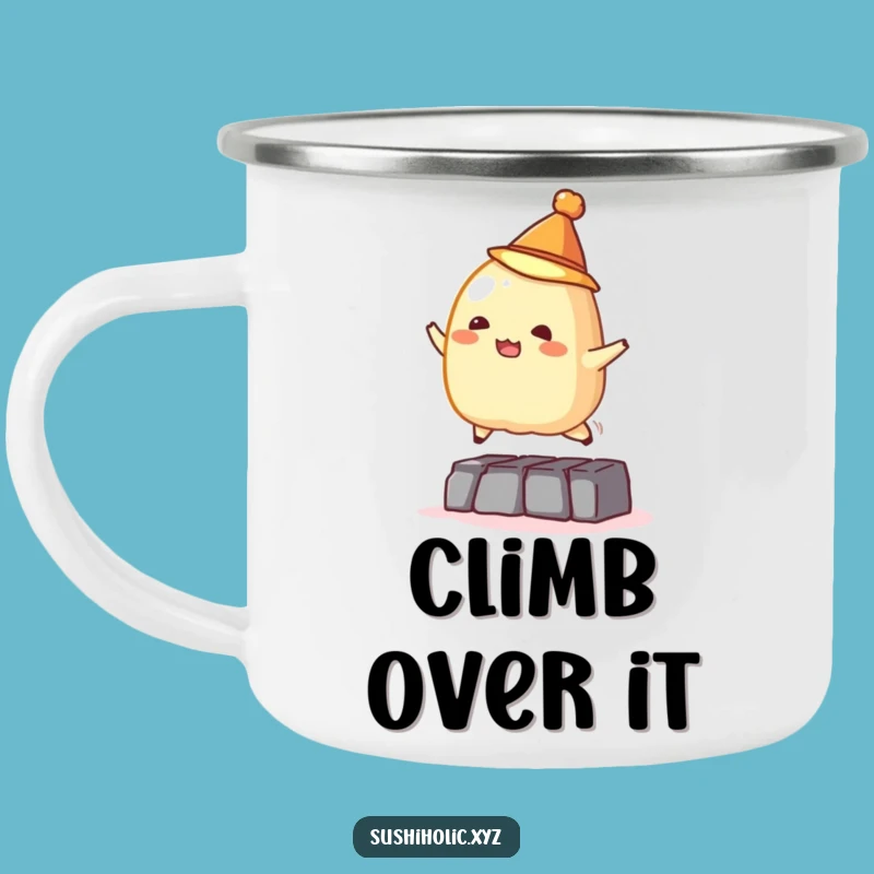 Funny Tamago Sushi Camping Mug - Sturdy Mischievous Outdoor Cup, Hilarious Gift