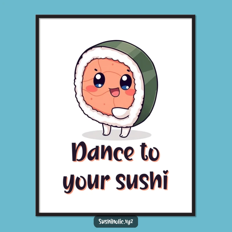 Funny Tuna Sushi Digital Art - Playful Wiggling Printable, Instant Gift