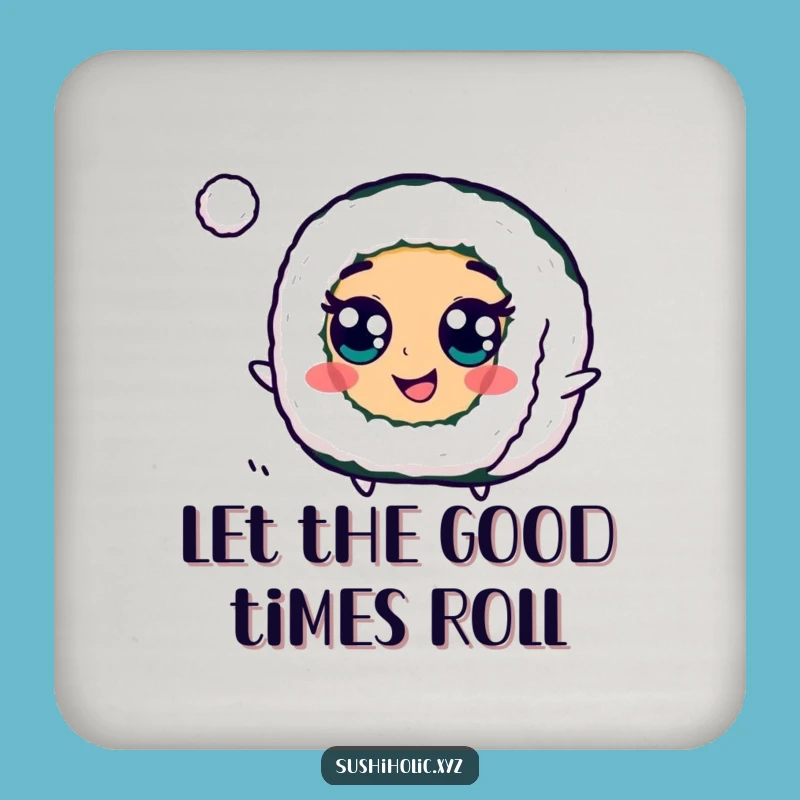 Funny Googly Eyed Maki Roll Coaster: Cheerful Sushi Drink Protection Gift