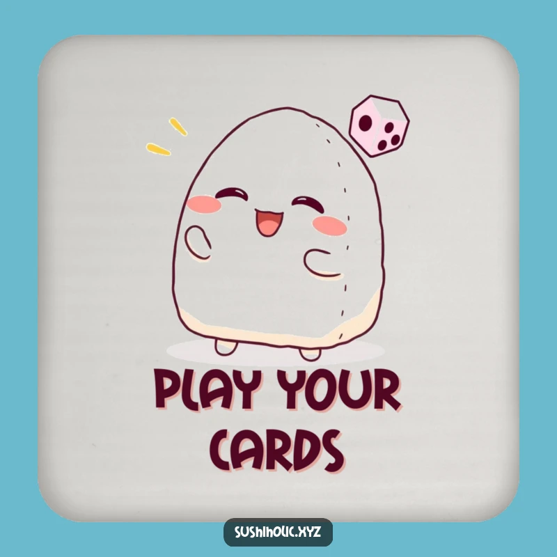 Funny Onigiri Dice Drink Coasters: Protect Surfaces with Gamer Flair