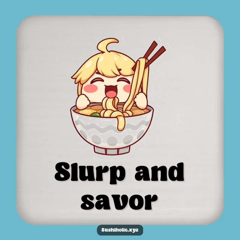 Funny Ramen Bowl Drink Coasters: Protect Surfaces with Noodle Fun