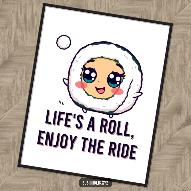 Funny Free Printable Wall Art: Googly eye maki roll joyfully bouncing a ball, adding quirky and humorous decor to any wall.