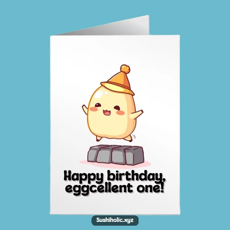 Birthday Fun Free Printable Card: Tamago Sushi Jumps, LOL Gift