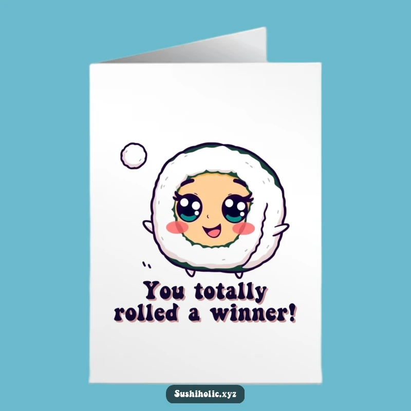 Free Printable Congrats Card: Googly Eye Maki Roll Celebration, A Funny Downloadable Gift!