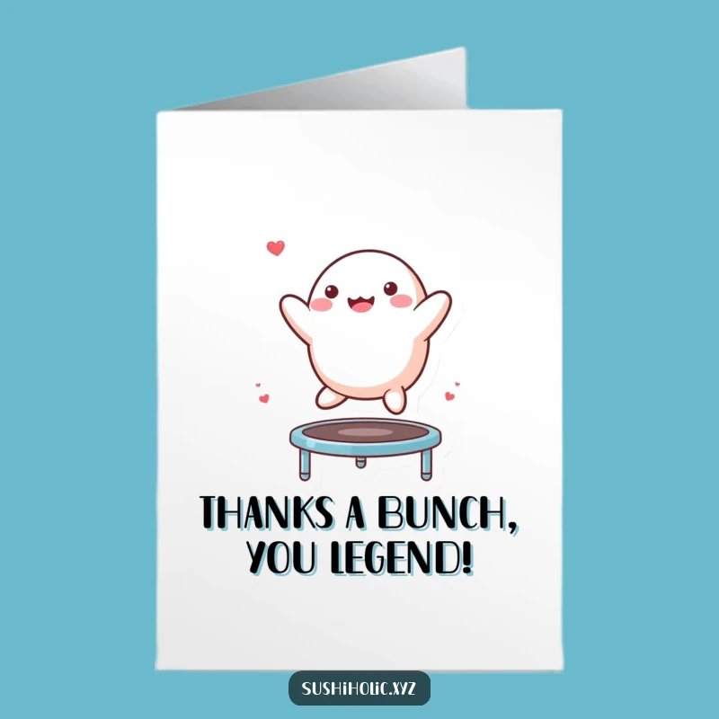 Free Printable Mochi Thank You Card: Bouncing Appreciation Downloadable Gift