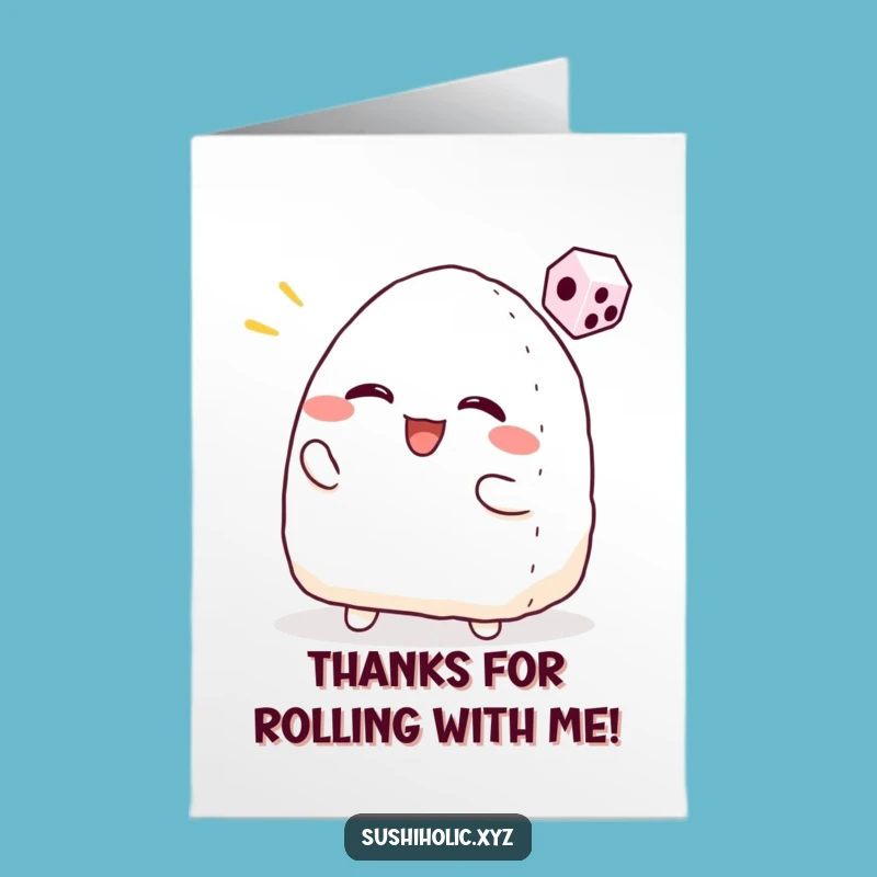 Hilarious Free Printable Onigiri Thank You Card - Lucky Rice Ball Downloadable Gratitude
