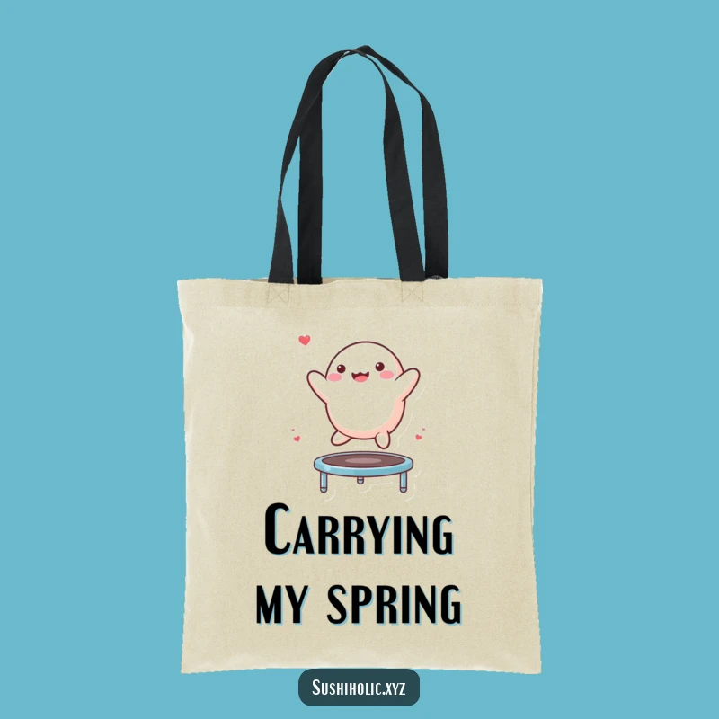 Funny Mochi Trampoline Tote Bag: Durable Bouncing Character Carryall, Great Comedic Gift