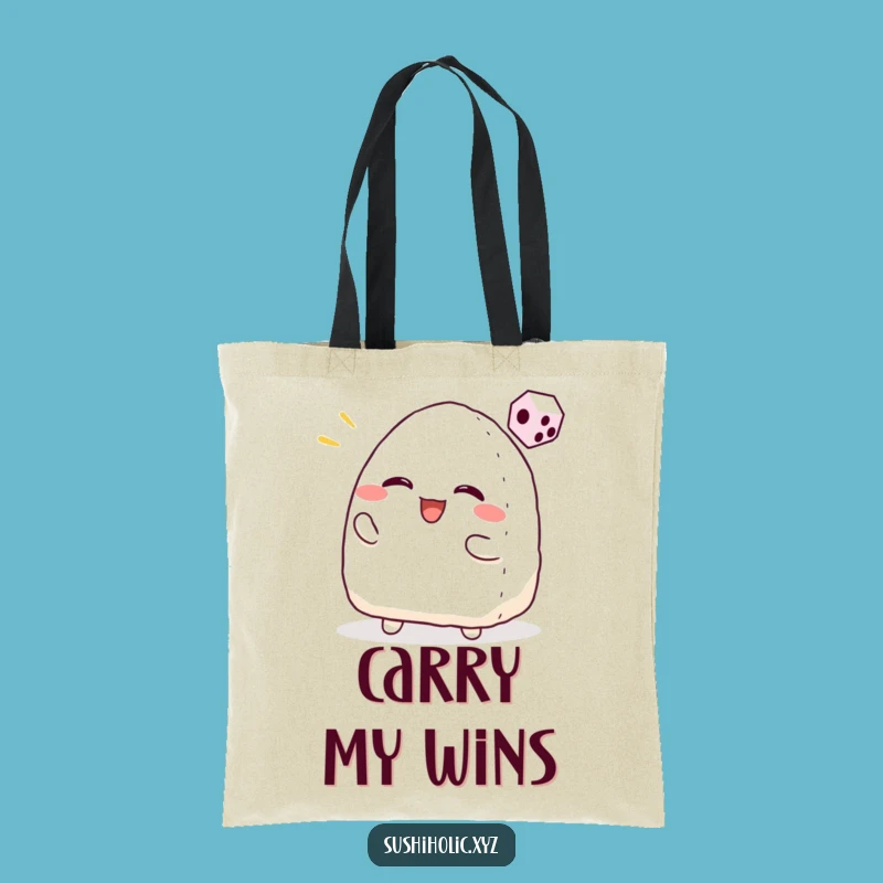 Funny Onigiri Dice Tote Bag: Carry Your Luck in Style